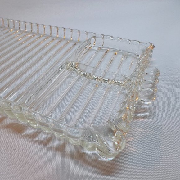 Vintage Hazel Atlas Snack-Sip-Smoke Tray & Cup Set 1950s Vanity Jewelry - Picture 10 of 13